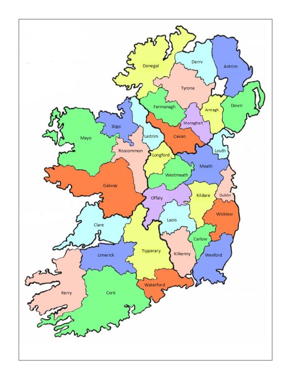 Family Map county names